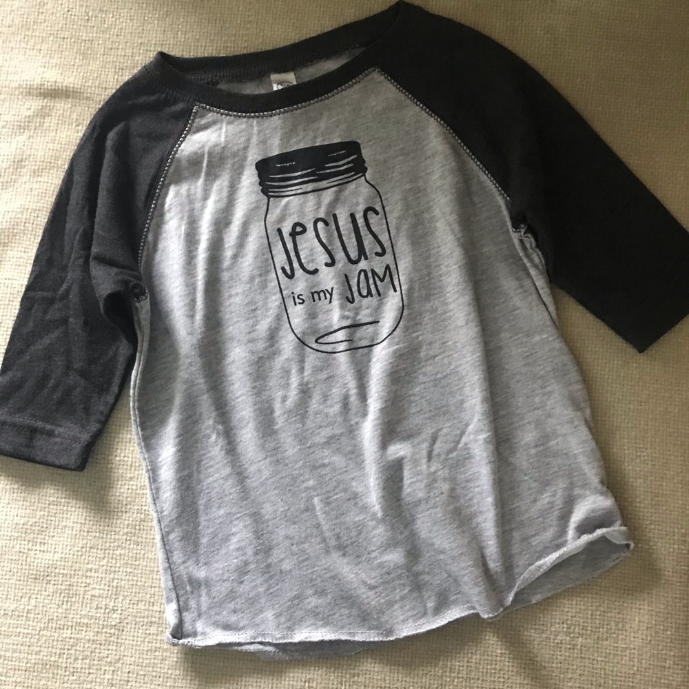 2T 3T Jesus is my Jam Raglan 3/4 sleeve Tee NEW